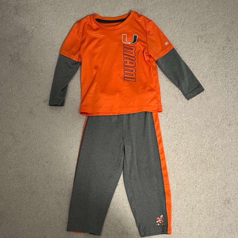 Colosseum Kids Pajama Set - Orange and Gray